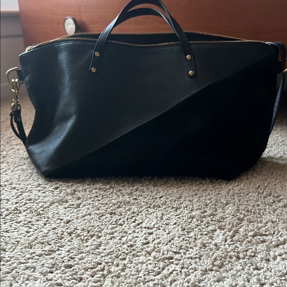Kempton & Co. Devon Black lizard and suede holdall